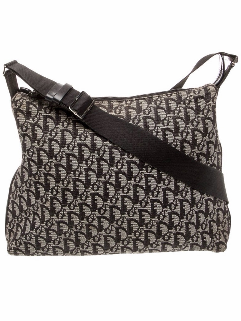 Dior Canvas Monogram Crossbody in Black and Beige